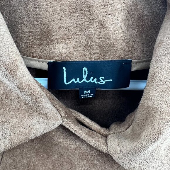 Lulus Faux Suede Moto Jacket Size Medium - Picture 4 of 10